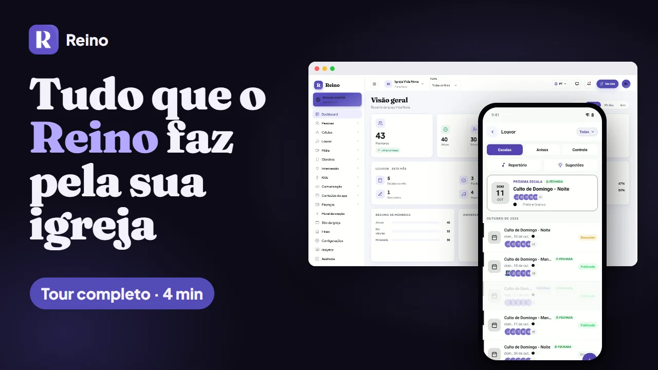 Tudo que o Reino faz pela sua igreja — tour completo de 4 minutos